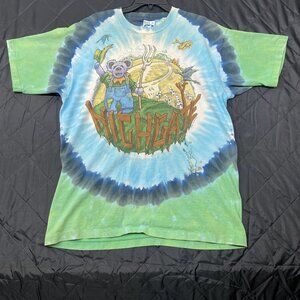 1995 Vintage Grateful Dead T-Shirt XL Highgate Single Stitch Liquid Blue Tie-Dye